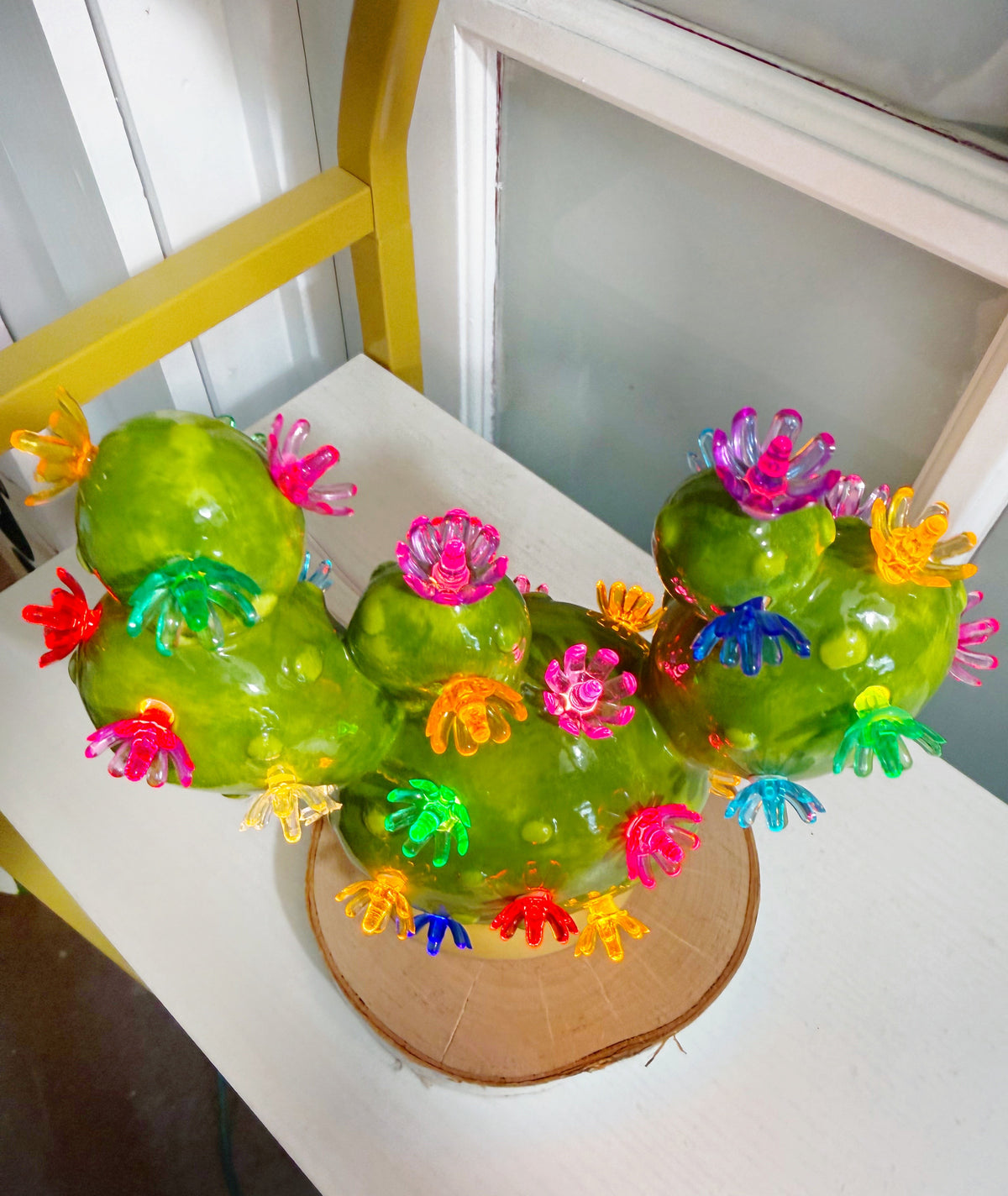 Small Prickly Pear Ceramic Cactus Light - Green