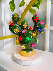 Small Prickly Pear Ceramic Cactus Light - Vintage Green