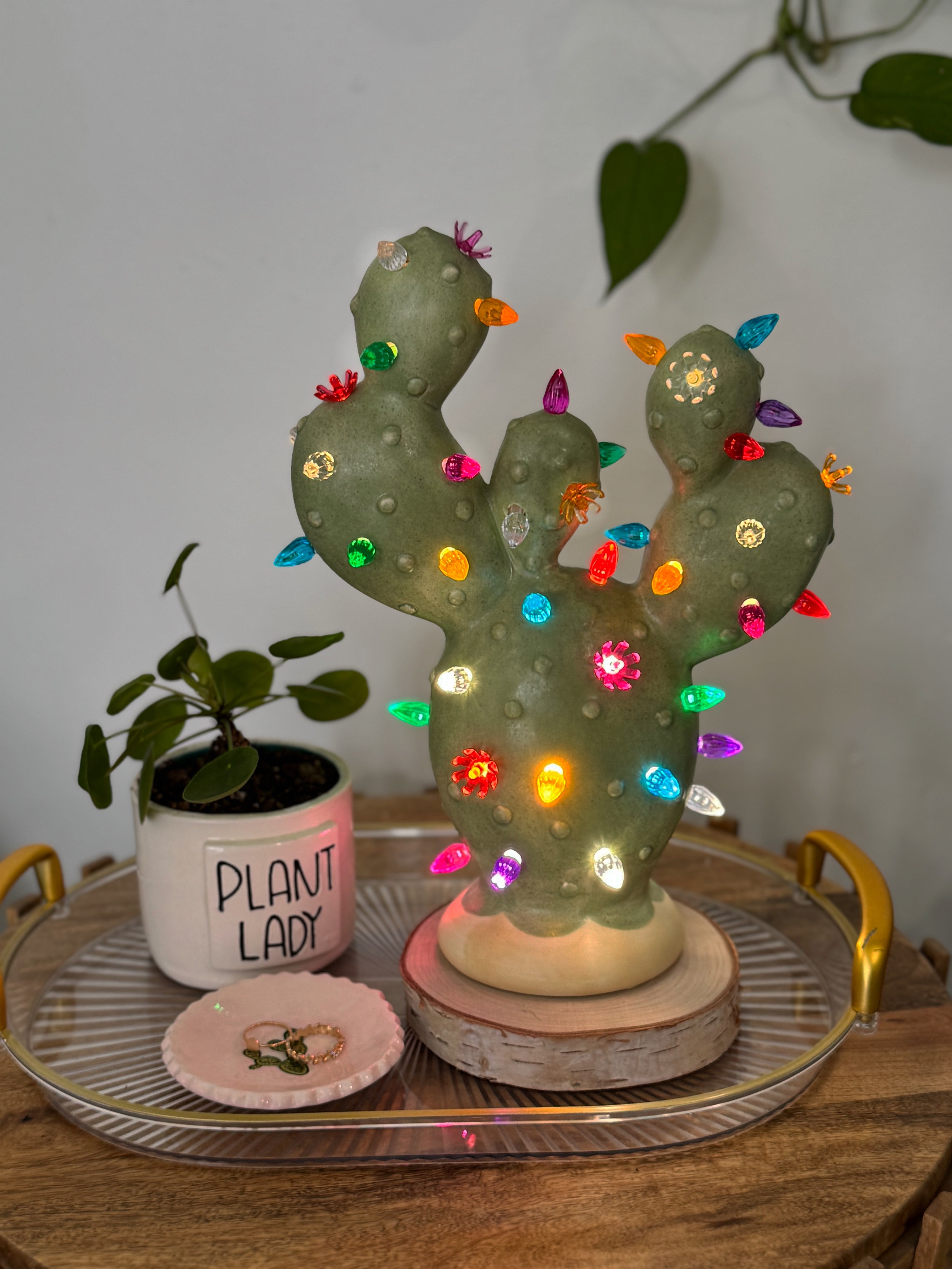 Prickly Pear Ceramic Cactus Light - Southwest Sage – Brush Strokes