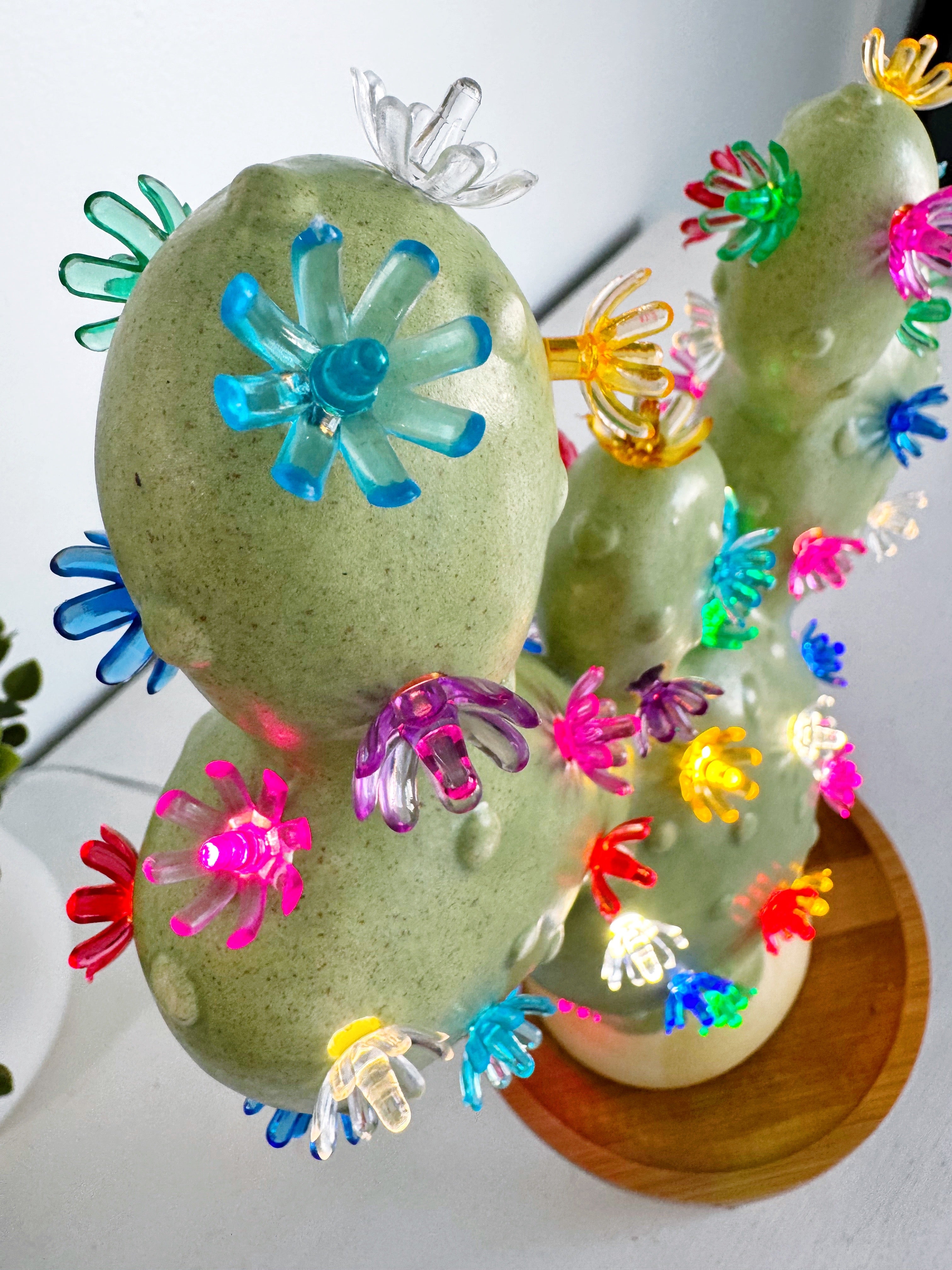Prickly Pear Ceramic Cactus Light - Southwest Sage – Brush Strokes